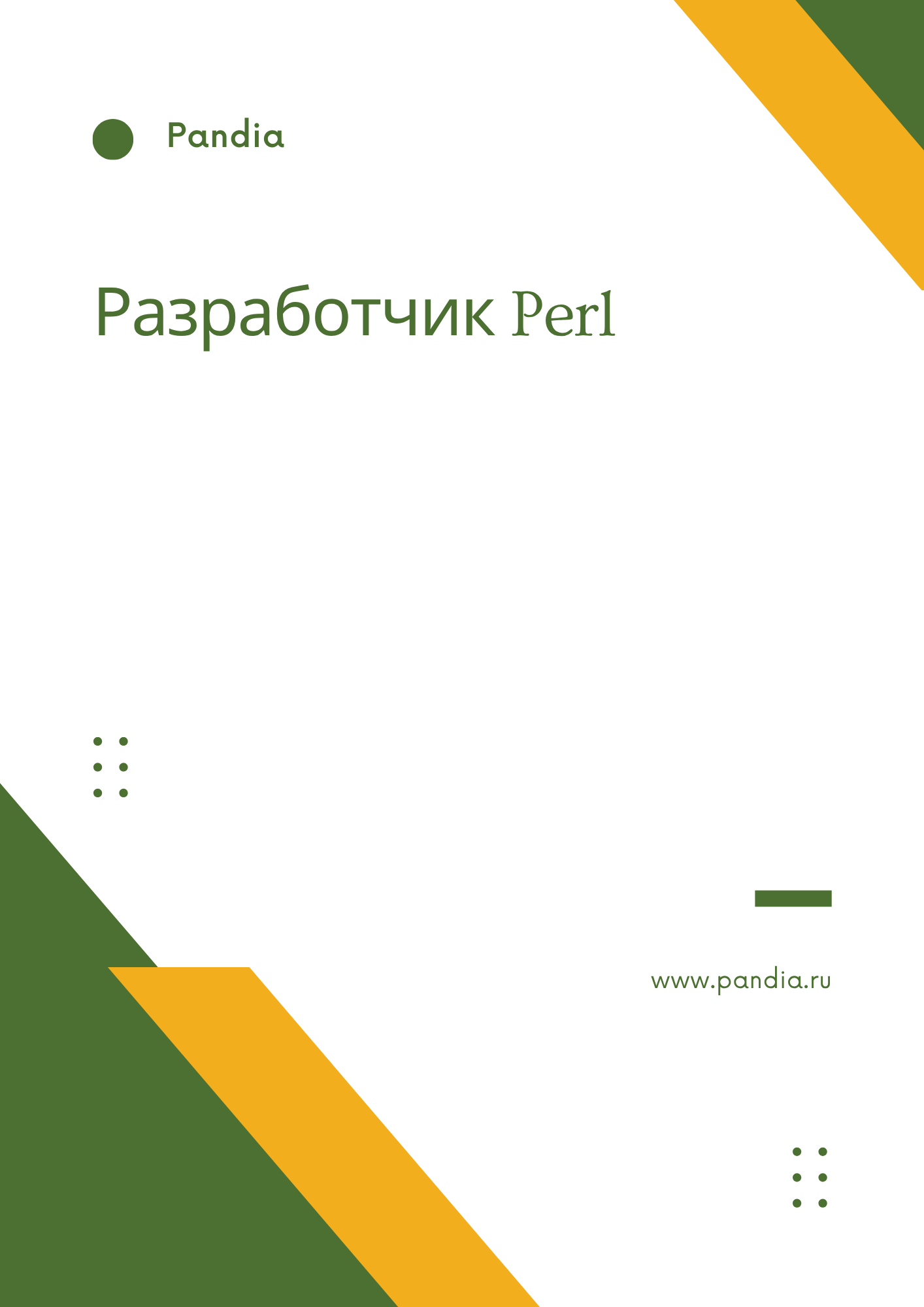 Разработчик Perl